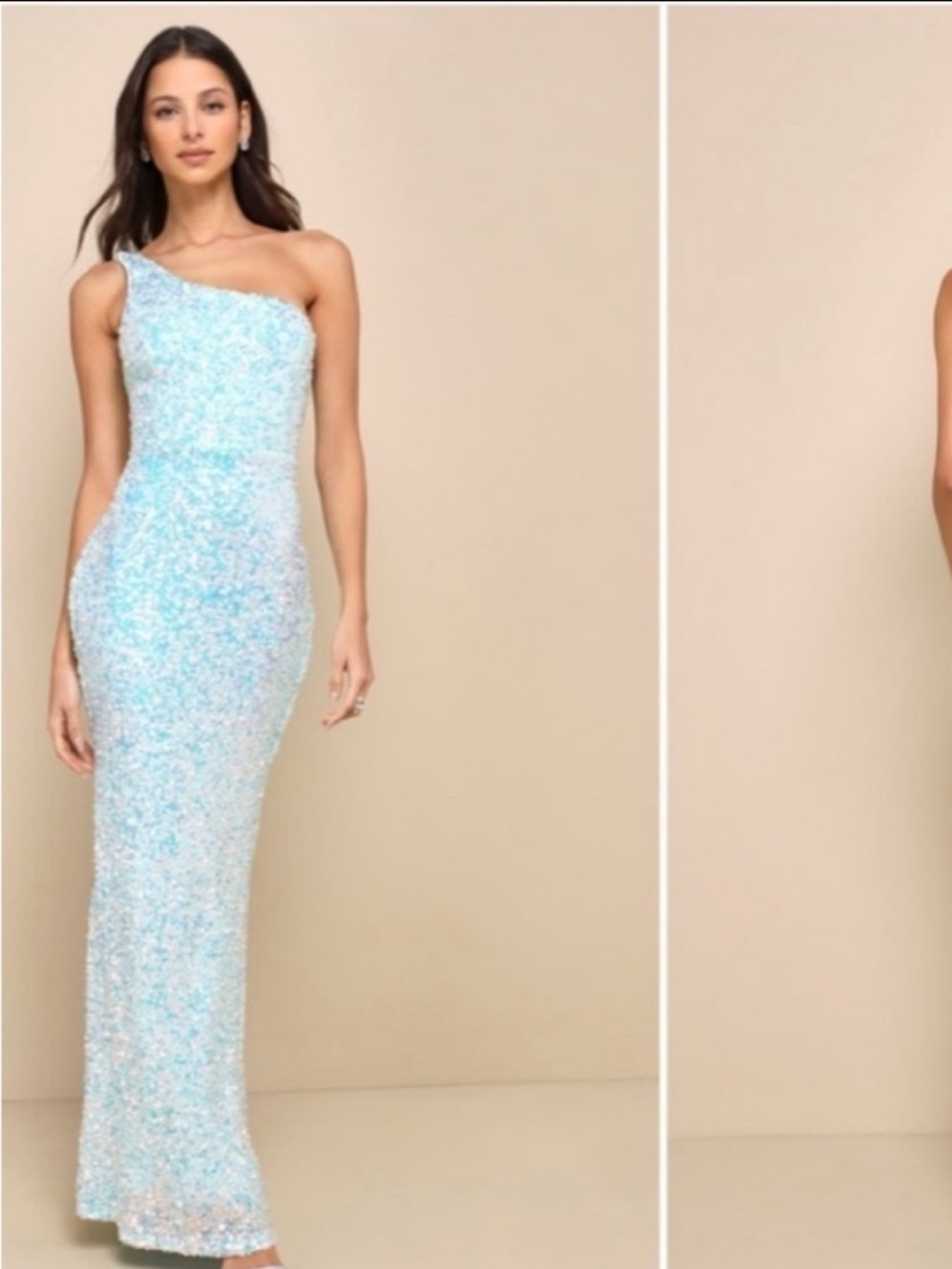 Lulu's Light Blue One-Shoulder Dress